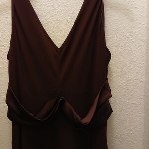Elegant Brown Sleeveless Dress